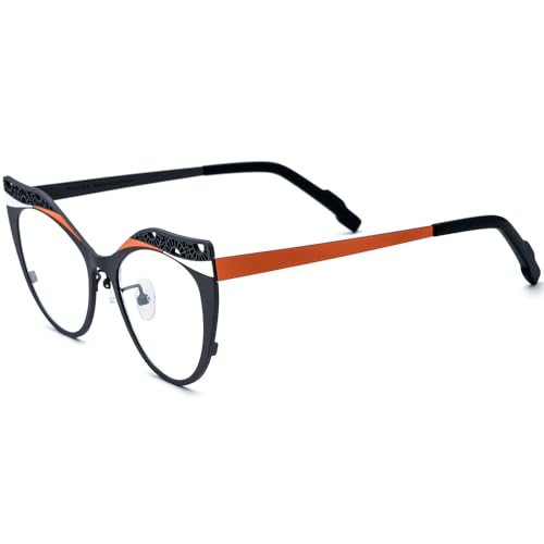 Image of FONEX Colorful Pure Titanium Glasses Frame Women Retro Round Eyeglasses