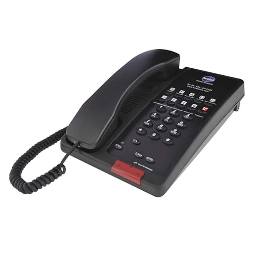 Teléfono Hospitality analógico negro para pared o escritorio miniatura 1