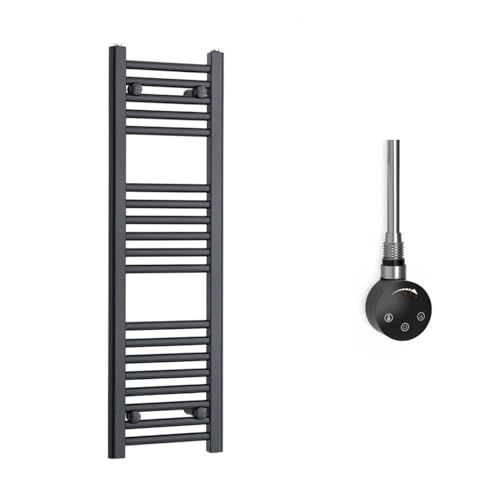 Radiador Toallero Eléctrico Negro 30x80 cm con Termostato 150W