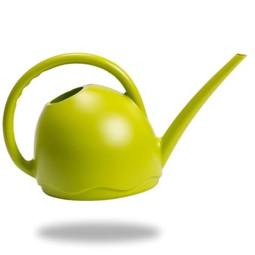 Plastia Gießkanne Klein für Zimmerpflanzen 1,8 L - Giesskanne Medusa mit langem Ausgießer - Blumengießkanne aus Kunststoff für Drinnen, Grün