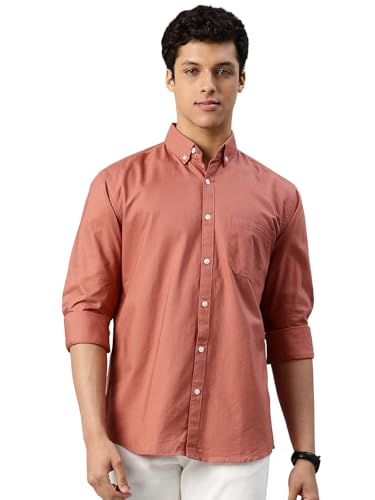 Image of Majestic Man Men's Solid Pure Cotton Casual Shirt - Slim Fit | Full Sleeves | Soft & Breathable Fabric