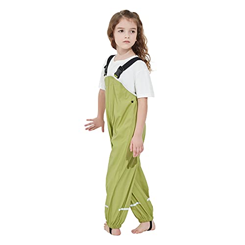 Image of Kids Unisex Rain Pants, Green, Size 2-9 Years