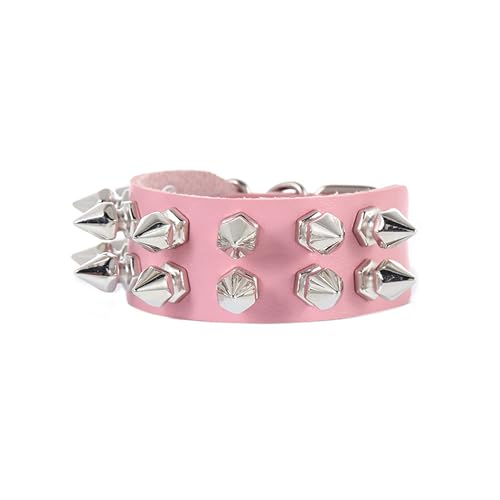 Spike Studded Punk Bracelet for Women Men Punk Biker Wide Strap Leather Bracelet Gothic Leather Spike Cuff with Spikes Adjustable