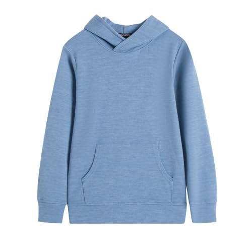 MERINNOVATION Merino Wool Cotton kids hoodies for boys girls Classic Merino Thermal Hooded Sweatshirt for children