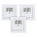 Produktbild Homematic IP Smart Home 3er-Set Temperatur- und Luftfeuchtigkeitssensor mit Display  innen, steuert Heizkörper/Fußbodenheizung per App, Alexa, Google Assistant, Temperaturmessung, Energie sparen