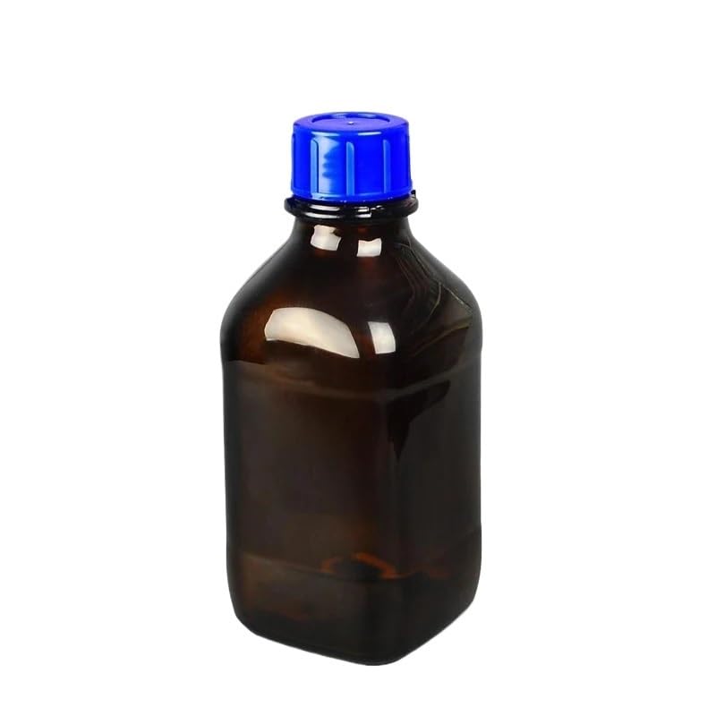 Brązowa butelka z odczynnikiem 1000 ml Brązowa kwadratowa butelka 1 l GL45 Ujście pasujące do dozownika na butelkę - DispensMate dTrite dFlow