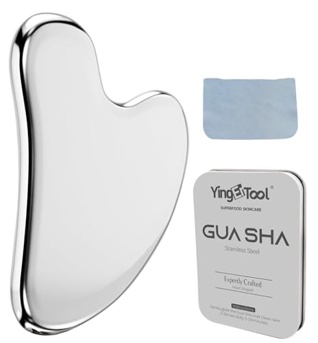 Gua Sha Facial Tool, Stainless Steel GuaSha Board for SPA Acupunc...