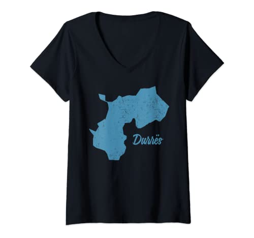 Femme Durres Durrës Albanie port albanais tourisme T-Shirt avec Col en V