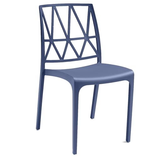 Totò Piccinni Sedia BRIDGE in polipropilene design impilabile per esterno Made in Italy (1, Blu)