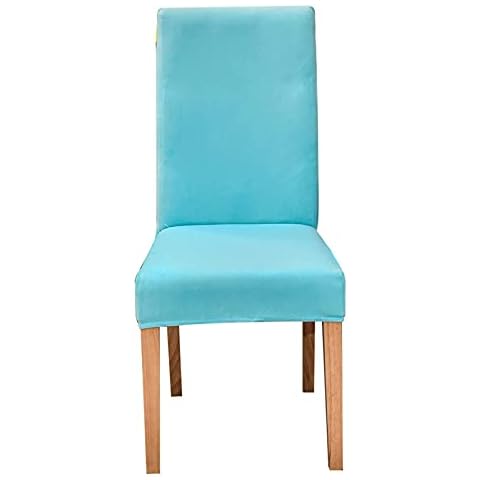 XHDZSW Stretchy Chair Covers for Dining Room Chairs,Modern Stretch Chairs Protective Cover, Removable Washable Slipcovers (Sky Blue,6 PCS) Cover