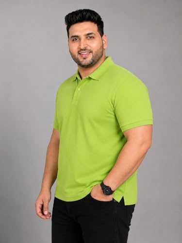 Image of INKKR Plus Size Solid Men's Polo Neck T-Shirt