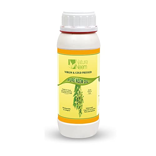 Aceite de neem puro prensado en frío, 500 ml, 100% natural, certificado orgánico
