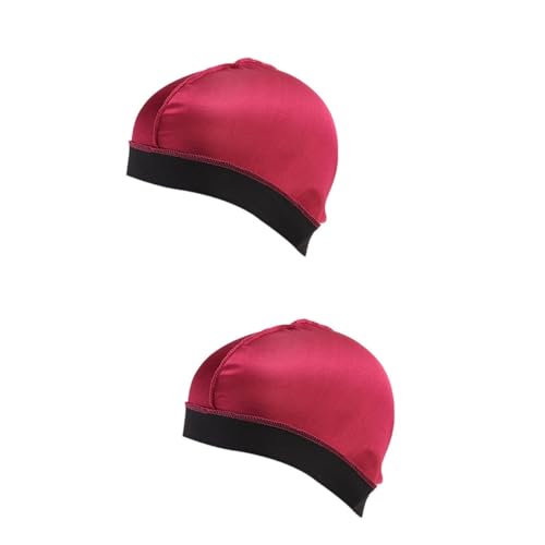 Bonnet élastique soie imitation rouge foncé lot de 8 pièces contre la casse des cheveux