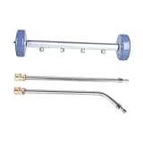 Ｆｅｎｔｅｅｒ【アップグレード版】 高圧洗浄機 アタッチメント 車体下部洗浄 自動車下回り洗浄 地面洗浄機 高圧ウォシャーノズル シャーシクリーナー パワーウォッシャー 車の下の圧力洗濯機 延長細い棒付属 高圧洗浄機アタッチメントの適用 表面の洗剤 水ほうき 多目的 4穴ノズル トラック 車 パティオ 歩道用 車体下部クリーナー (ブルー3個セット)