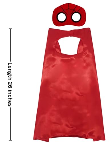 Image of BookMyCostume Kids Superhero Cape and Eye Mask Set for Boys & Girls - Fancy Dress for School Annual Day, Dance Drama & Theme Birthday Return Gift | Aged 3-10 Years