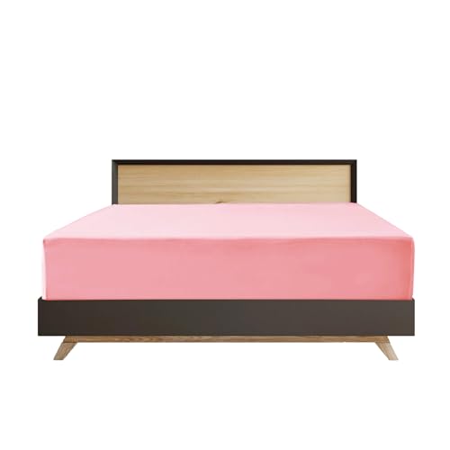 Ev Dekor Extra Deep Fitted Sheet King, Blush, Deep Pocket Bedsheet 16inch (40 cm) Soft Brushed Microfiber Fabric