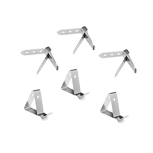 Ciieeo 6Pcs Food Grade Stainless Steel Thermometer Clip Holder for Cooking BBQ Grill Easy Setup Probe Holder Washable Kitchen Tool Style of Each