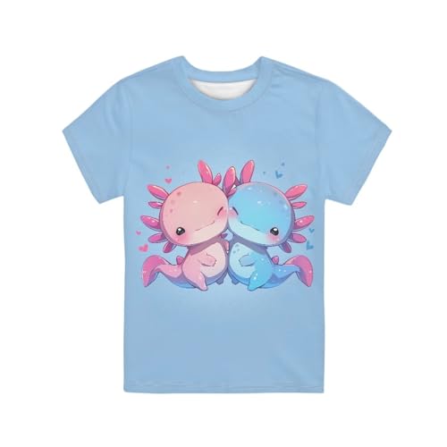 Summer Short Sleeve T-Shirt for Unisex Kids 2-16 Years Round Neck Comfortable and Breathable