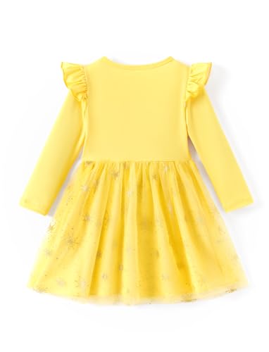 Image of Disney Girls' Tulle Tutu Dress Birthday Party Outfit Baby /Toddler | Officially Licensed, Frozen Elsa, Minnie, Princess, Velvet Top with Belt, Multi-Layer Mesh Skirt, Ruffle Long Sleeve Clothes