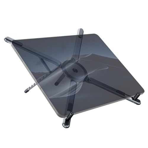Image of Portable Travel Tablet /Phone /Laptop Stand, Adjustable Laptop Riser for Desk, Foldable Magnetic Phone Holder, Compatible with iPad, MacBook, iPhone (4.7-15.6'')