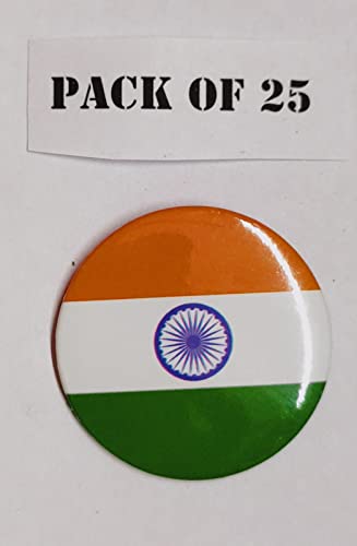 Image of Indian Flag Badges (Round Pin Badge) for Independence Day /Republic Day & Other Events ( Pack of 1 Badge)