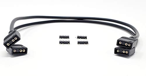 Image of Micro Connectors Addressable RGB Extension Cable - 30CM / 2 Pack-Black
