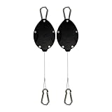 Lythor Retractable Plant Hanger, Set of 2 Plant Hook Pulley with Stainless Steel Rope Reaching to a Length of 63 Inches and Carrying 44 Pounds, Easy for Hanging, Plant Watering or Bird Feeding