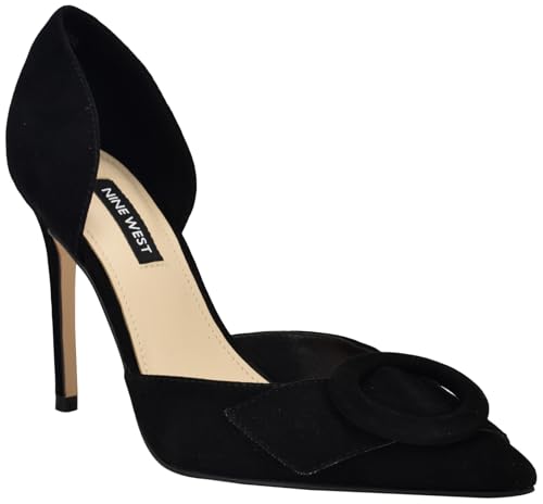 Nine West Women's Frolly Pump, Black Suede 001, 7.5