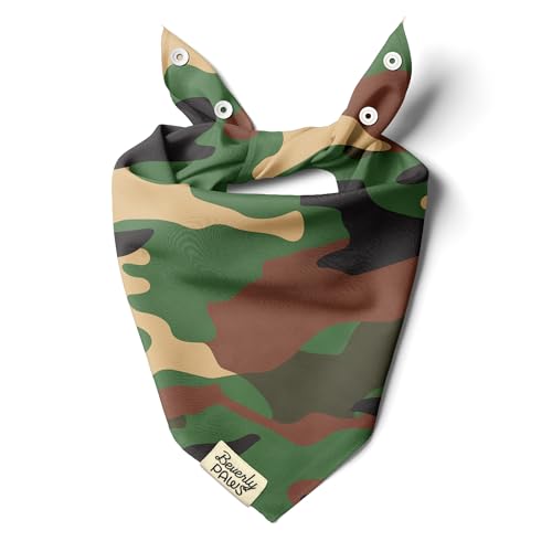 Bandana à clipser camouflage vert taille M pour chiens et chats réglable - 2