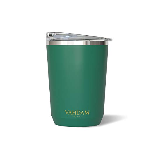 VAHDAM Ardour, Vaso Térmico de Acero Inoxidable (350ml) | Taza de Viaje Amarilla | Termo Reutilizable a Prueba de Fugas, Apto para Bebidas Frías/Calientes | Taza para Té/Café ECOLÓGICA Y SOSTENIBLE