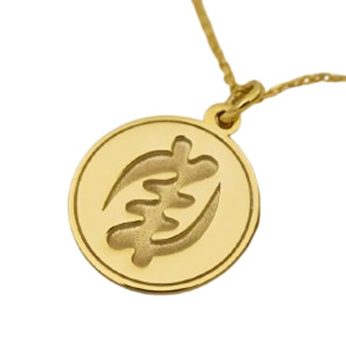 Collar de plata de ley 925 de 22 mm con colgante Gye Nyame y dije Adinkra africano