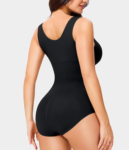 Tank Top Bodysuit for Women Tummy Control Slim fit Sleeveless Body Suit Round Neck3