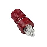 1 x männliche Schraubklemme, isoliert, 6 mm, Anschluss für Batterieboxen, Autos, Wohnmobile und Boote, Messing und Bakelit, Rot/Schwarz, 100 A, 32 mm, mit M6-Gewinde