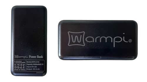 Warmpi® Infrarot-Heizkissen mit Warmpi Powerbank – Samt 30×50 cm – Flexibel einsetzbar, kabellos & mit Kabel verwendbar (Schwarz)
