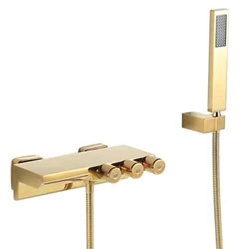 Mitigeur bain douche mural en laiton avec cascade pour baignoire