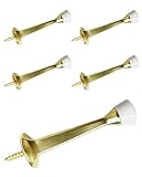 Door Stops 3 Inch Rigid Wall Mounted with Rubber Tip Champagne Brass, 5 Pack | HOWTOOL