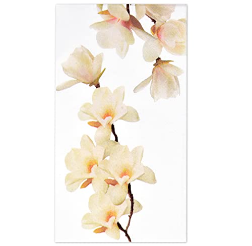 Gift-Boutique-100-Floral-White-Magnolia-Blossom-Guest-Napkins-3-Ply-Disposable-Paper-Spring-Flowers-Dinner-Hand-Napkin-for-Bathroom-Wedding-Holiday-Anniversary-Birthday-Party-Bridal-Decorative-Towels | Free Flower Delivery