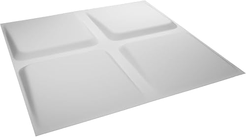 Miniatura 6 de Ekena Millwork WP20X20GLWH-CASE-50 19 5/8 pulgadas de ancho x 19 5/8 pulgadas de alto Galveston EnduraWall Decorativo 3D Panel de pared Cubiertas