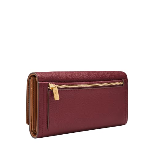 Image of Fossil Women's Logan Leather Wallet RFID Blocking Flap Clutch Organizer