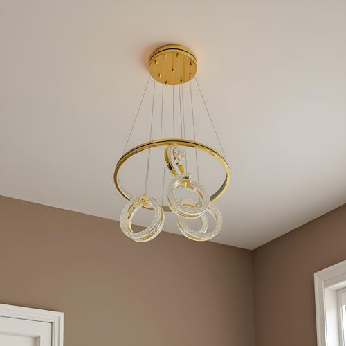 Image of LED Chandelier Lights for Ceiling Living Room, Chandeliers for Living Room Modern, Jhoomer for Hall Ceiling, Hanging Light for Home Decoration (CH53)