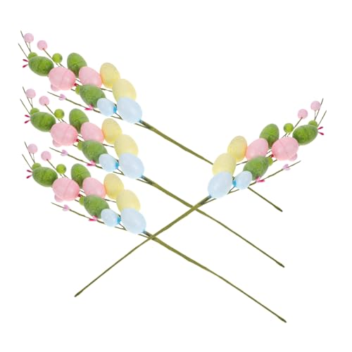 ADOCARN 4 Piezas De Esquejes De De Pascua Adornos Verdes De Huevo Guirnalda De Vegetación Decoración De Pascua Decoración De Tallos De De Pascua Decoraciones De