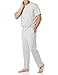 Amazon Essentials Men's Cotton Modal T-Shirt and Full-Length Bottom Loungewear Pajama Set, Grey Heather, Small