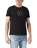 Tela suave Tommy Hilfiger Camiseta Estampada Roundall, Black, M para Hombre