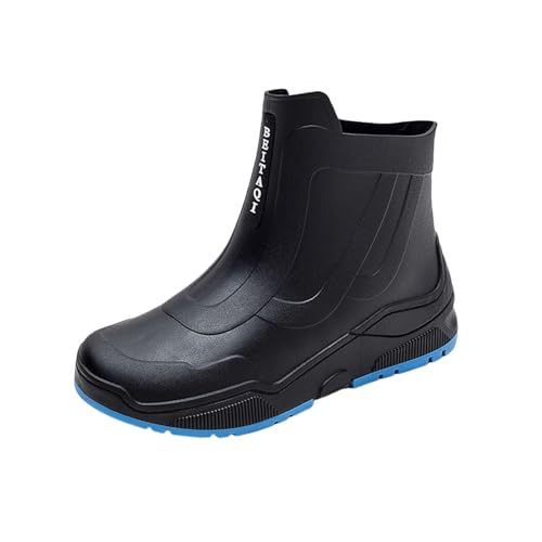 Generisch Botas de lluvia para hombre y mujer, zapatos de agua, estilo de semilla, zapatos de goma, informales, moda al aire libre, trabajo, pesca, lavado de coche, cocina, no deslizante, botas de