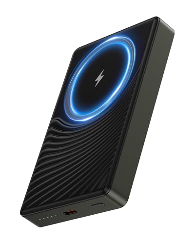 Bordsek Samsung Magnetic Wireless Portable Charger, 10000mAh Power Bank Wireless Fast Charging Pad Magsafe Battery for Galaxy S25 Ultra/S25/S24 FE/S23/S22, iPhone 16e/16/15/17 Pro Max Apple Mag Safe