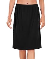 Wikoan Damen Unterrock Kurz Elegantes Rock Unterröcke Petticoat mit Elastische Taille Unterrock Knielang Halbe Slips Unterkleid Schwarz M