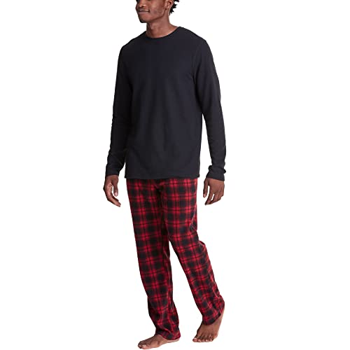Hanes Men's Tagless Two-Piece Micro-Fleece Pajama Set2