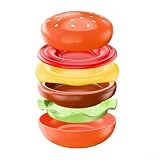 Juego de platos pequeños de hamburguesa de 6 capas para aperitivos, salsas y postres, diseño apilable y ahorra espacio para servir fácilmente