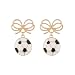 Firopia Soccer Ball Dangle Earrings for Women | Soccer Earrings with Bow | Funny Ball Earrings | Jewelry Gift for Fan