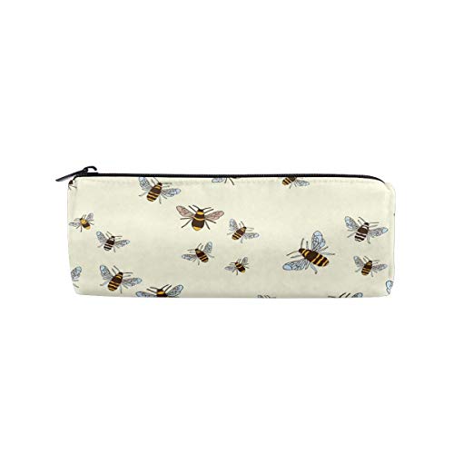 Bees Pattern Pencil Case Pouch Teacher Gift Gadget Bag Make Up Case Cosmetic Bag